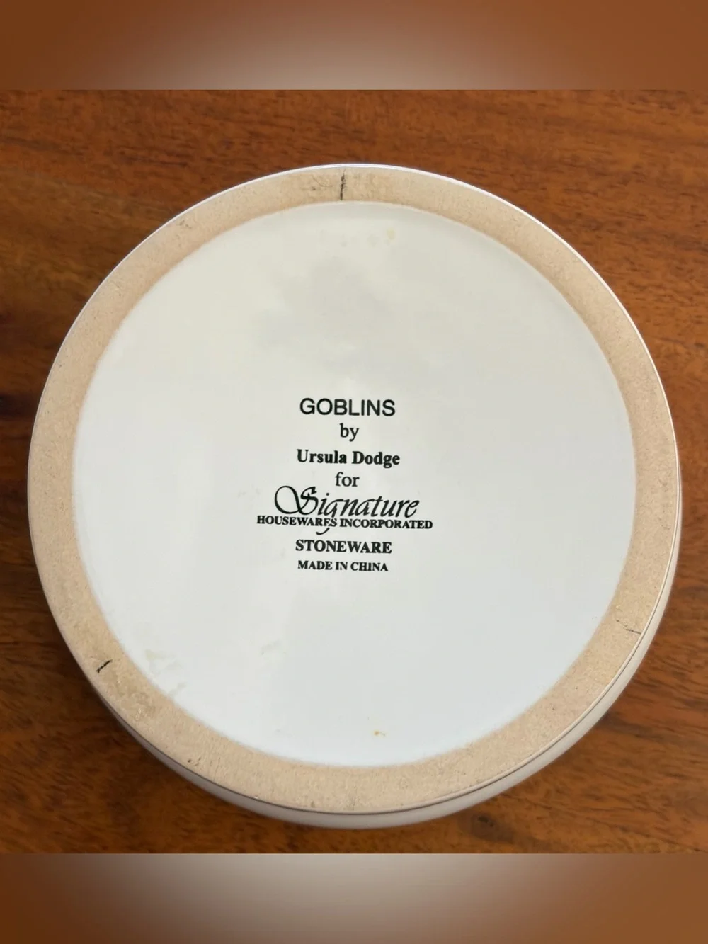Vintage Goblins Ursula Dodge Signature Halloween Stoneware Dog Cat Pet Bowl 4.5